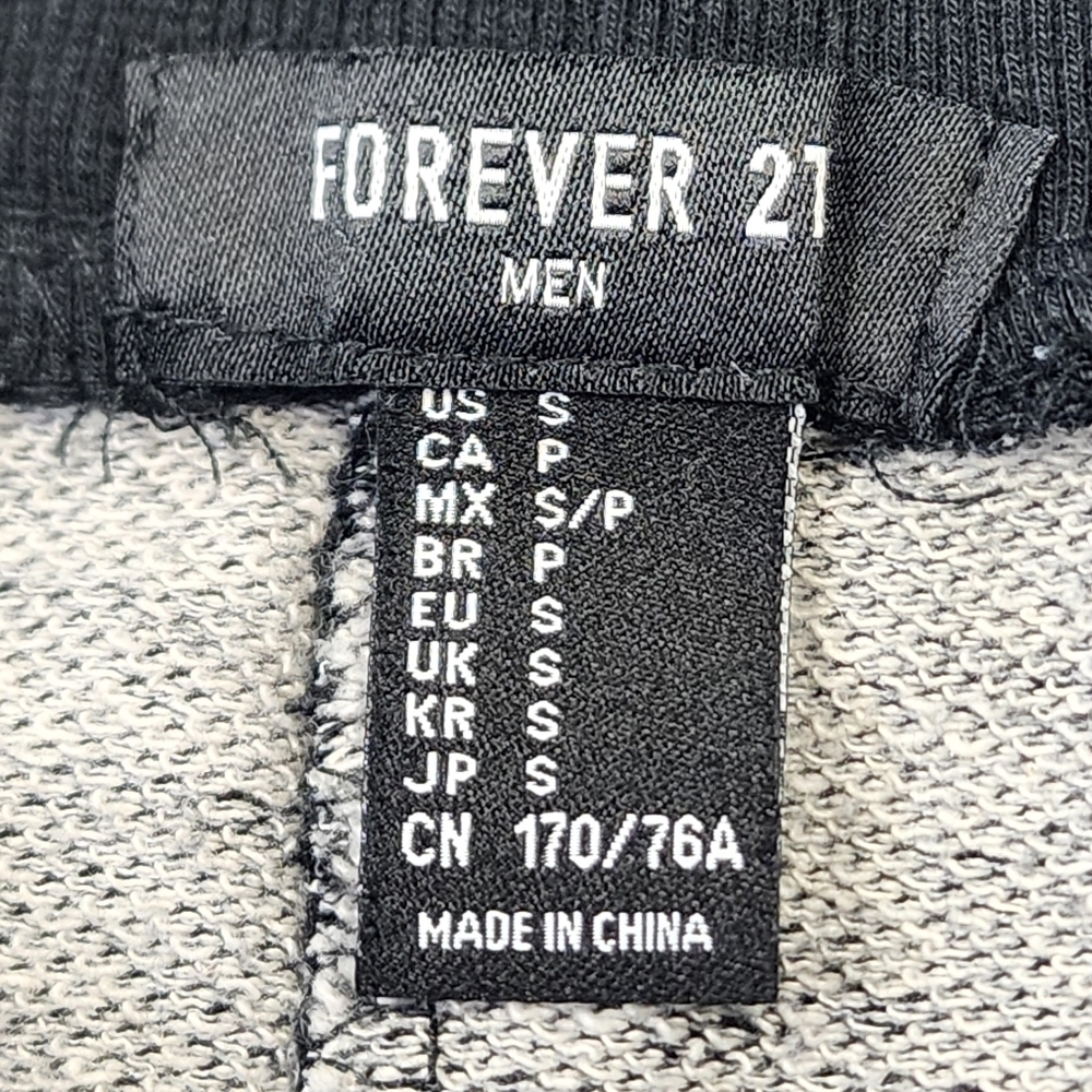 Forever 21 Men's Heathered Black Drawstring Jogger 2 Pockets Pants Size Small - Picture 5 of 10